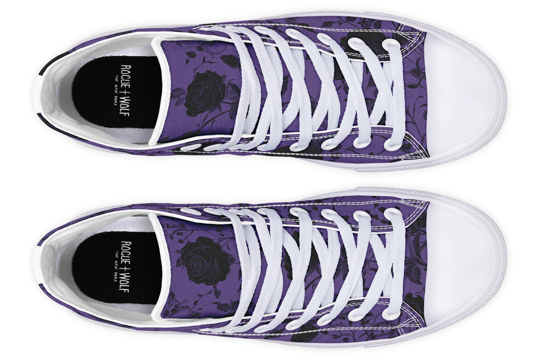 Amethyst Rose Romance High Tops - Classic Premium Canvas Shoes with Comfortable and Durable Soles