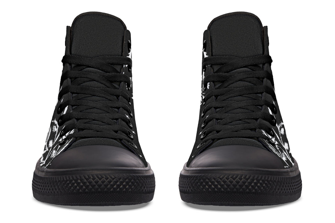 Black Widow High Tops - Classic Premium Canvas Shoes with Comfortable and Durable Soles