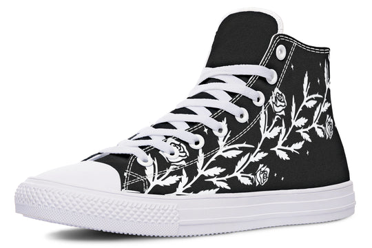 Black Widow High Tops - Classic Premium Canvas Shoes with Comfortable and Durable Soles