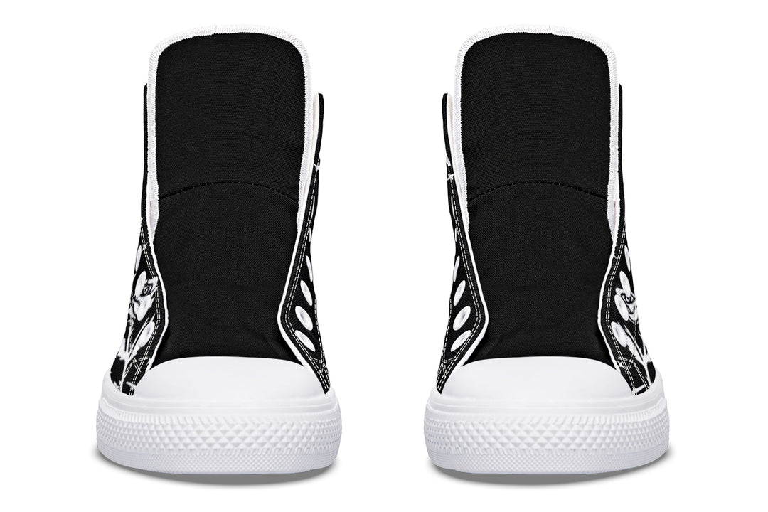 Black Widow High Tops - Classic Premium Canvas Shoes with Comfortable and Durable Soles