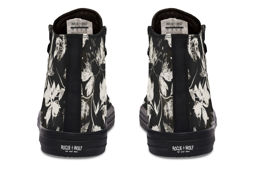 Black Faded Leaves High Tops
