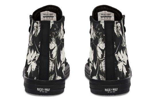 Black Faded Leaves High Tops