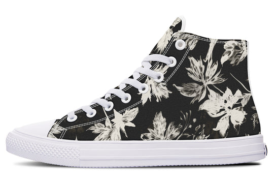 Black Faded Leaves High Tops