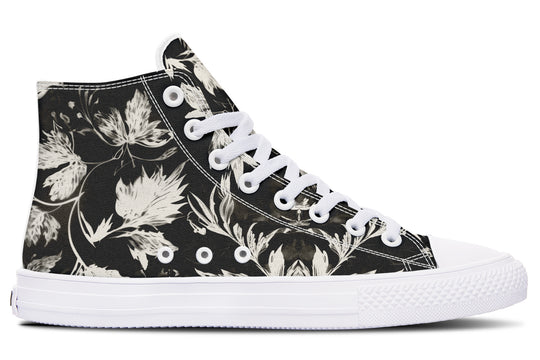 Black Faded Leaves High Tops