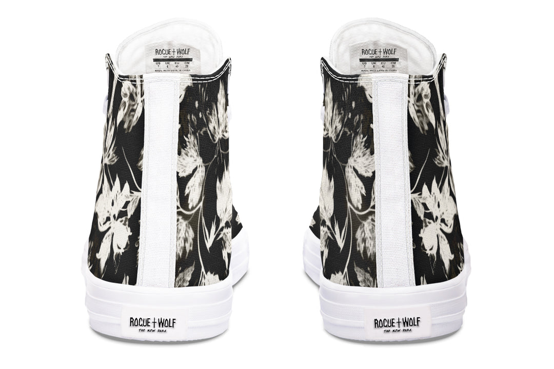 Black Faded Leaves High Tops