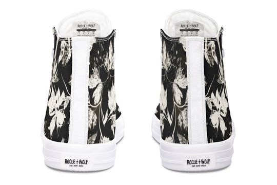 Black Faded Leaves High Tops