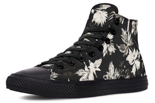 Black Faded Leaves High Tops