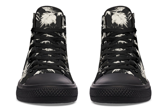 Black Faded Leaves High Tops