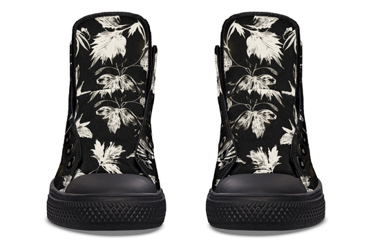 Black Faded Leaves High Tops