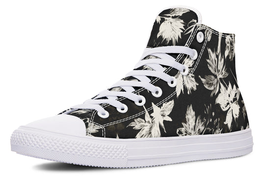 Black Faded Leaves High Tops