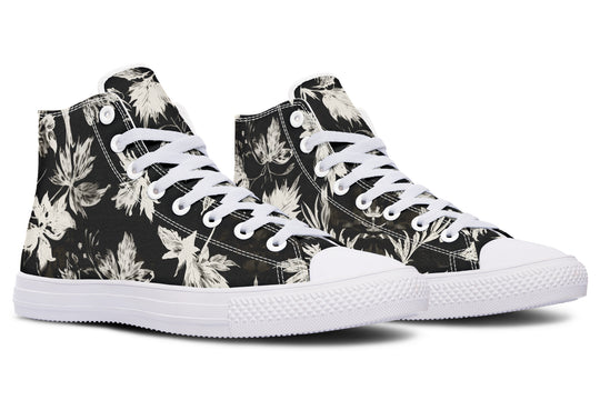Black Faded Leaves High Tops