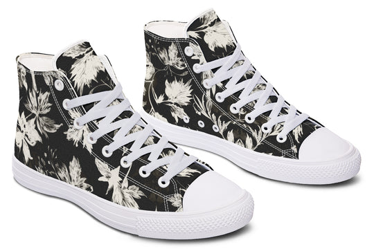 Black Faded Leaves High Tops