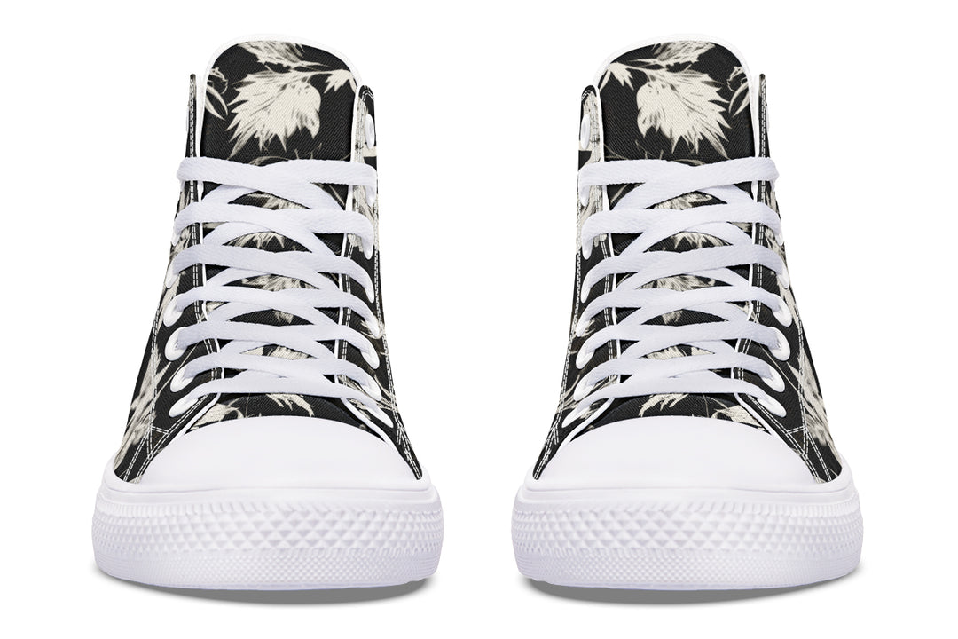 Black Faded Leaves High Tops