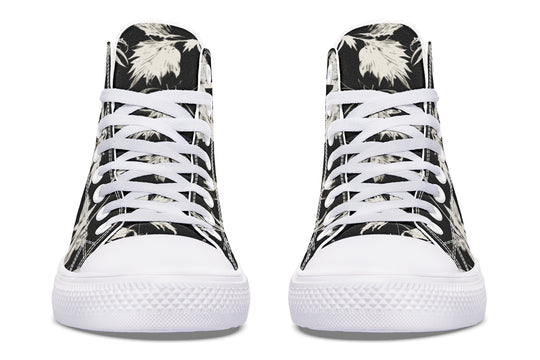 Black Faded Leaves High Tops