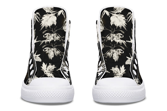 Black Faded Leaves High Tops