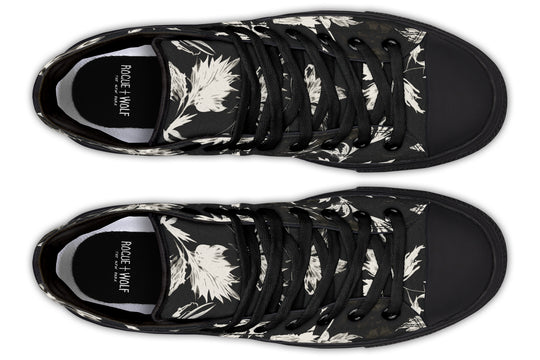 Black Faded Leaves High Tops