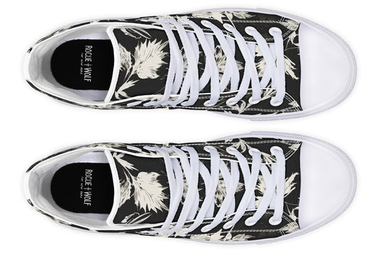 Black Faded Leaves High Tops