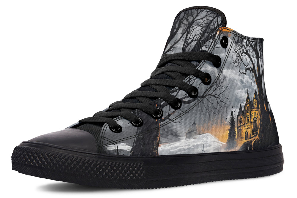 Blood Moon Manor High Tops - Classic Premium Canvas Shoes with Comfortable and Durable Soles