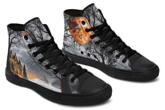 Blood Moon Manor High Tops - Classic Premium Canvas Shoes with Comfortable and Durable Soles