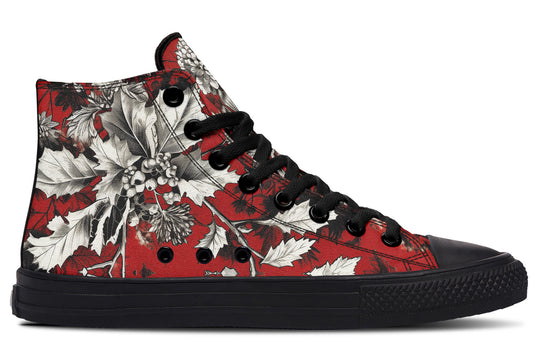 Bloodflower High Tops - Classic Premium Canvas Shoes with Comfortable and Durable Soles