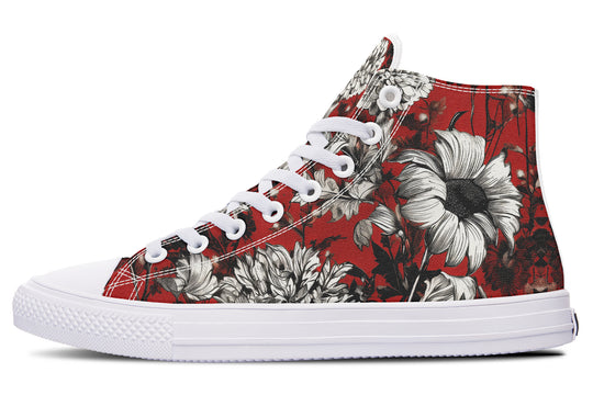 Bloodflower High Tops - Classic Premium Canvas Shoes with Comfortable and Durable Soles