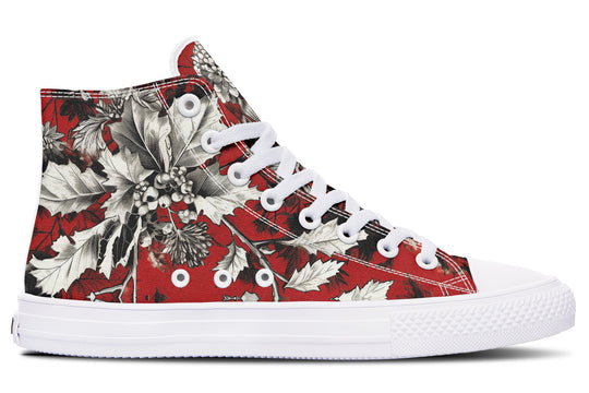 Bloodflower High Tops - Classic Premium Canvas Shoes with Comfortable and Durable Soles