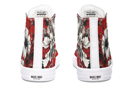 Bloodflower High Tops - Classic Premium Canvas Shoes with Comfortable and Durable Soles