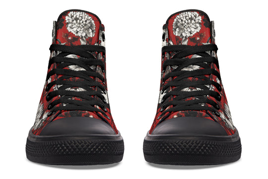 Bloodflower High Tops - Classic Premium Canvas Shoes with Comfortable and Durable Soles