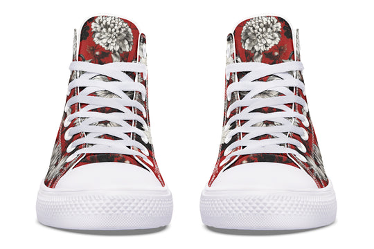 Bloodflower High Tops - Classic Premium Canvas Shoes with Comfortable and Durable Soles