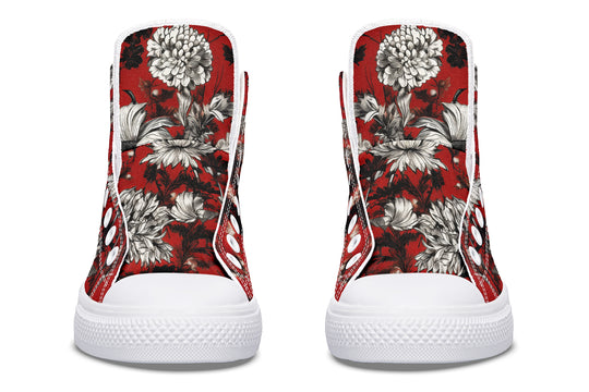 Bloodflower High Tops - Classic Premium Canvas Shoes with Comfortable and Durable Soles