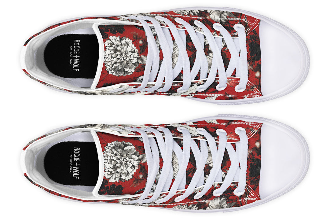 Bloodflower High Tops - Classic Premium Canvas Shoes with Comfortable and Durable Soles