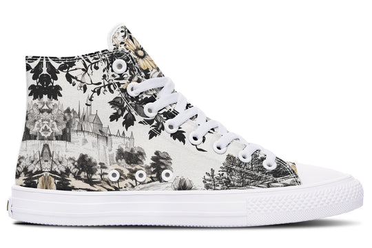 Castle in Bloom High Tops - Classic Premium Canvas Shoes with Comfortable and Durable Soles