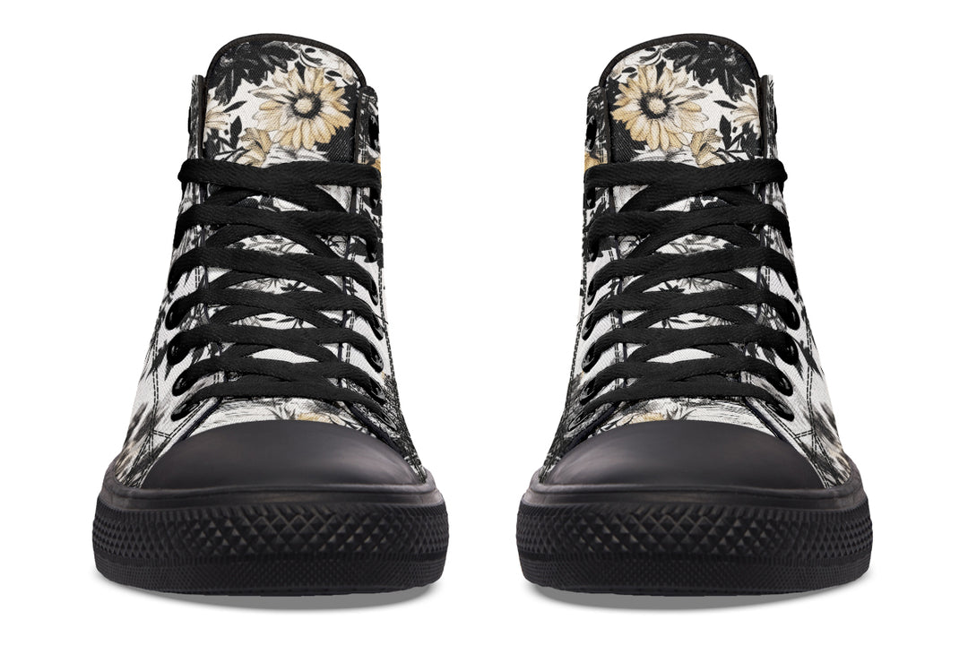 Castle in Bloom High Tops - Classic Premium Canvas Shoes with Comfortable and Durable Soles