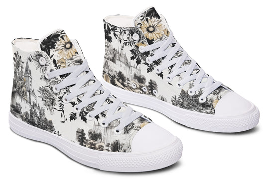 Castle in Bloom High Tops - Classic Premium Canvas Shoes with Comfortable and Durable Soles