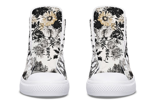 Castle in Bloom High Tops - Classic Premium Canvas Shoes with Comfortable and Durable Soles