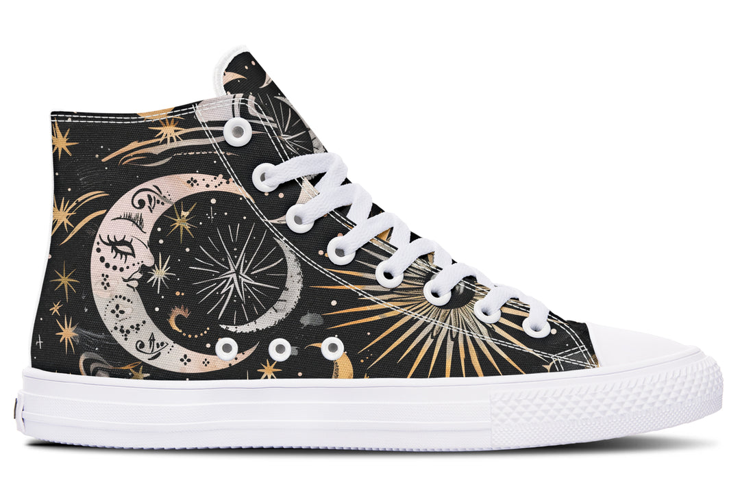 Cosmic Sigils
 High Tops - Classic Premium Canvas Shoes with Comfortable and Durable Soles