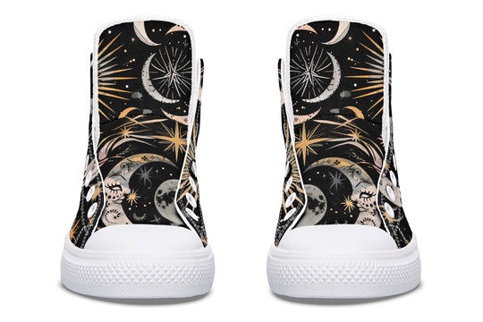 Cosmic Sigils
 High Tops - Classic Premium Canvas Shoes with Comfortable and Durable Soles