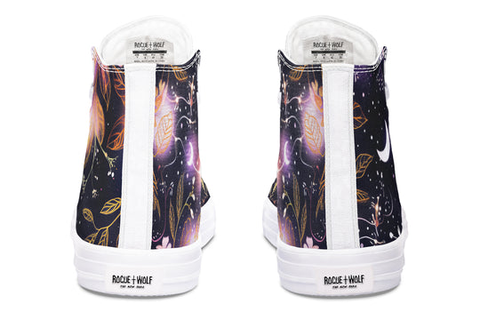 Cosmic Petals High Tops - Classic Premium Canvas Shoes with Comfortable and Durable Soles