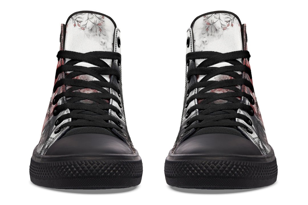 Crimson Wolf High Tops - Classic Premium Canvas Shoes with Comfortable and Durable Soles