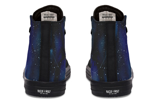 Deep Blue High Tops - Classic Premium Canvas Shoes with Comfortable and Durable Soles