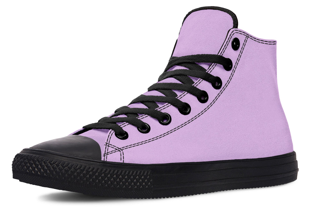 Digital Lavender High Tops - Unisex High Tops Durable Canvas Sneakers Retro Purple Skate Shoes