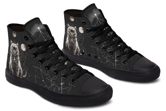 Eclipse Cat High Tops - Classic Premium Canvas Shoes with Comfortable and Durable Soles