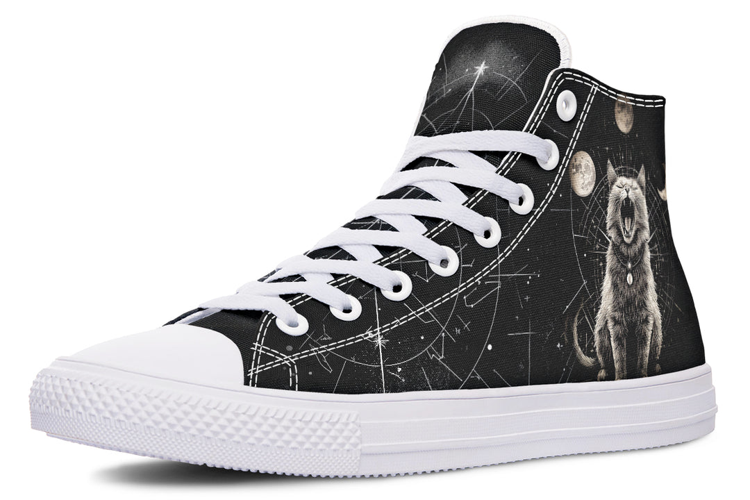 Eclipse Cat High Tops - Classic Premium Canvas Shoes with Comfortable and Durable Soles