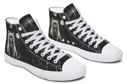 Eclipse Cat High Tops - Classic Premium Canvas Shoes with Comfortable and Durable Soles