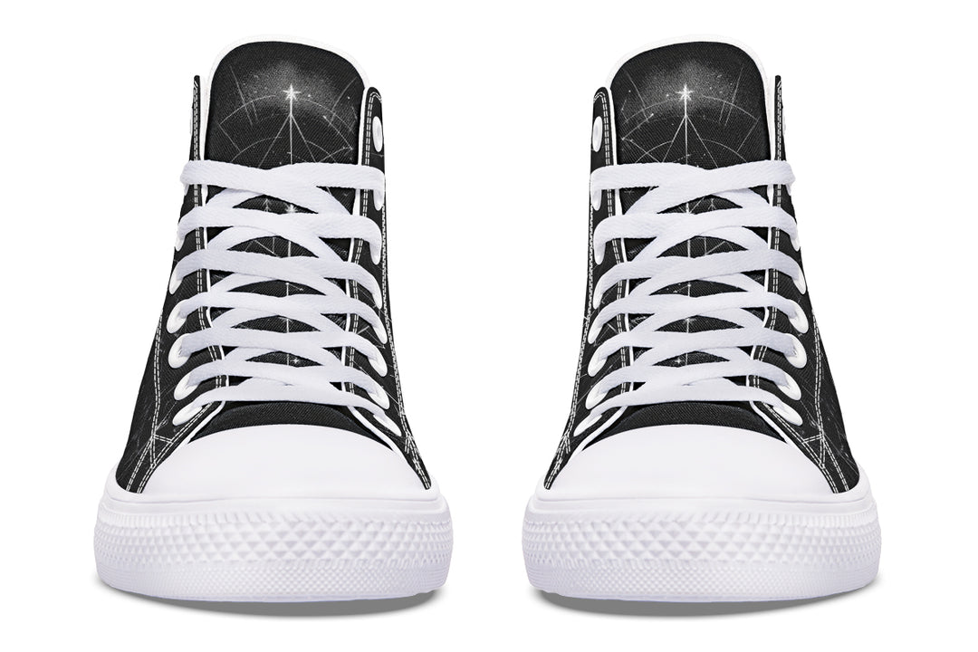 Eclipse Cat High Tops - Classic Premium Canvas Shoes with Comfortable and Durable Soles