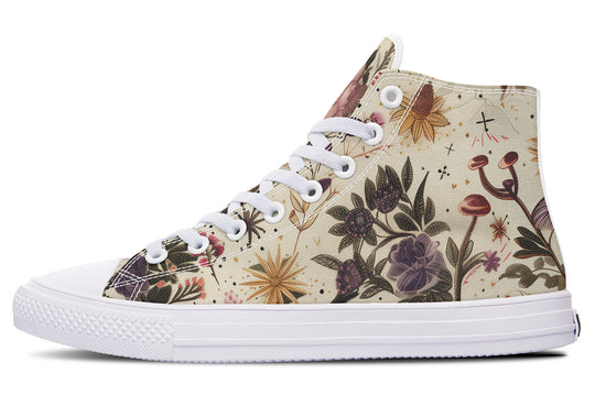 Enchanted Blossoms High Tops - Classic Premium Canvas Shoes with Comfortable and Durable Soles