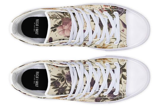 Enchanted Blossoms High Tops - Classic Premium Canvas Shoes with Comfortable and Durable Soles