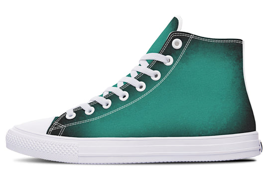 Enchanted Emerald High Tops - Classic Premium Canvas Shoes with Comfortable and Durable Soles