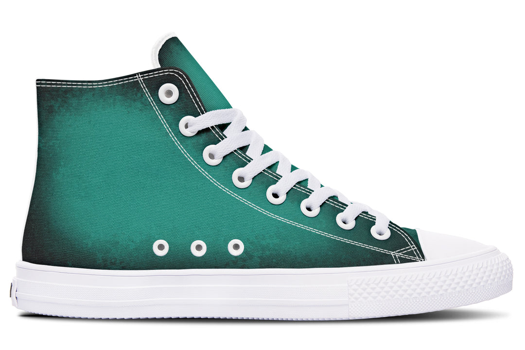 Enchanted Emerald High Tops - Classic Premium Canvas Shoes with Comfortable and Durable Soles