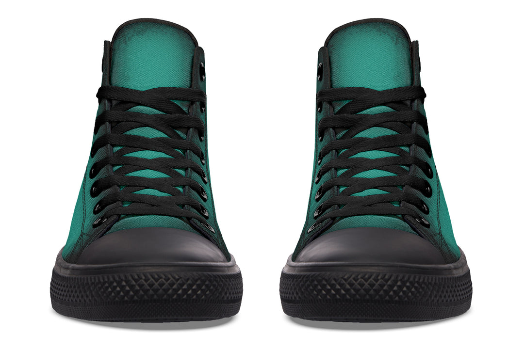 Enchanted Emerald High Tops - Classic Premium Canvas Shoes with Comfortable and Durable Soles